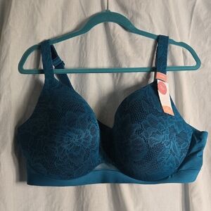 Cacique Lane Bryant Teal Lace Bra